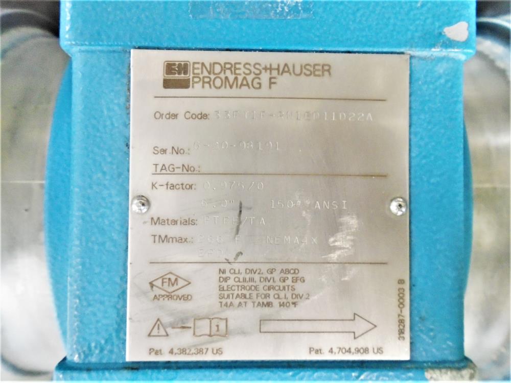 Endress Hauser Promag F 6" 150# Lined Magnetic Flow Meter 33FT1F-RN1ED11D22A